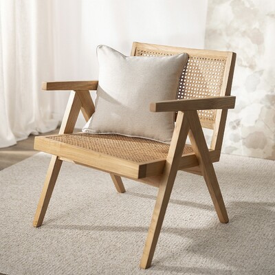 Pudebetræk<br/>Gabi med kant 45 x 45 cm fra kollektionen Hemp Blend, Stof: 159-34