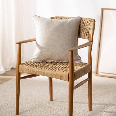 Pudebetræk<br/>Gabi med kant 60 x 60 cm fra kollektionen Hemp Blend, Stof: 159-32