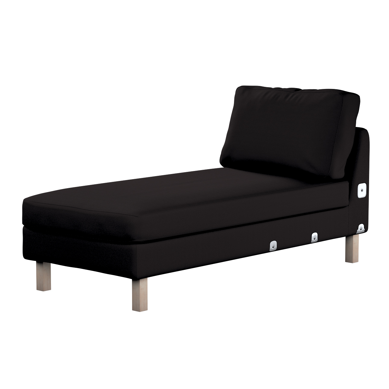 Dekoria Bezug für Karlstad Recamiere Zustellsofa, kurz, Kollektion Cotton Panama, schwarz