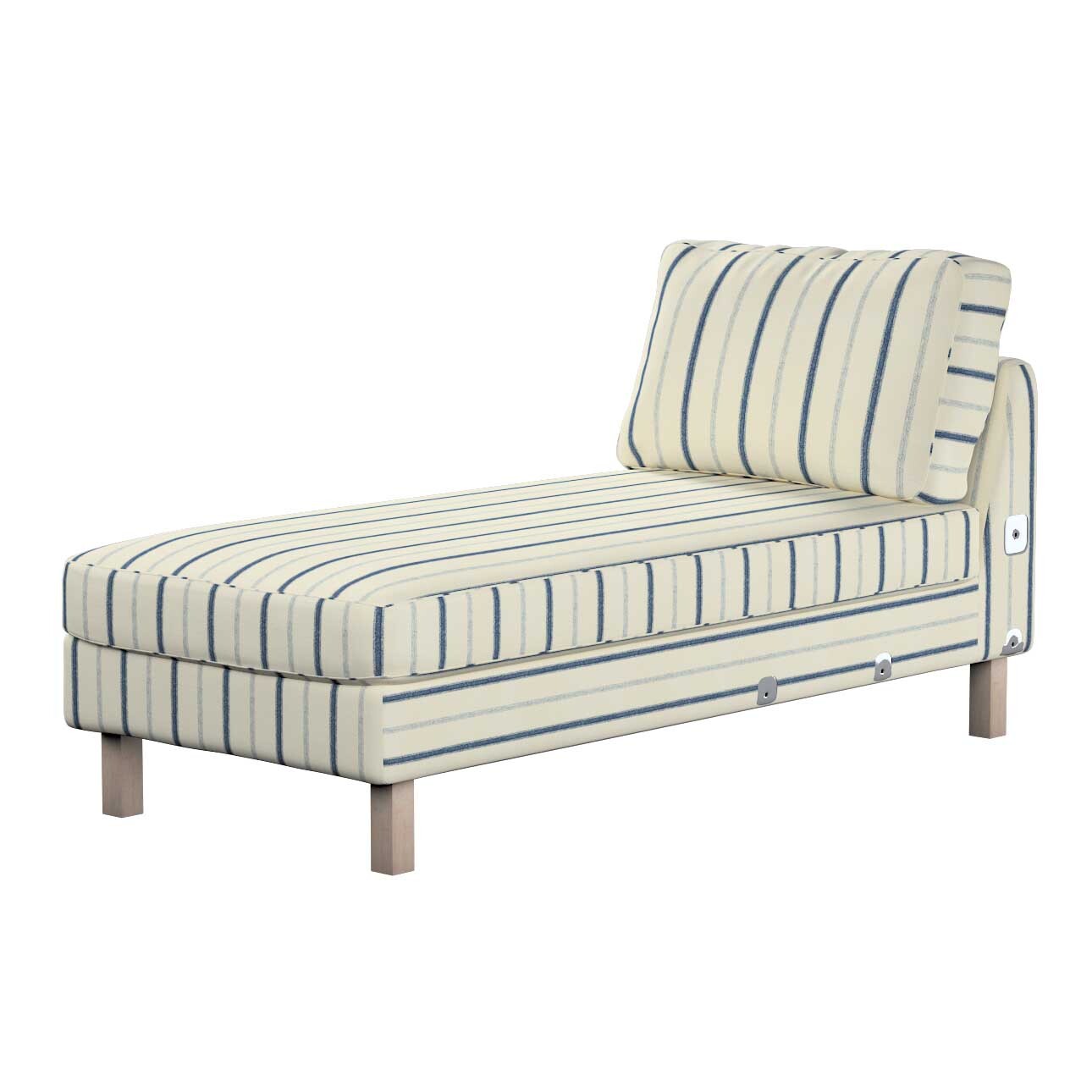 Bezug für Karlstad Recamiere Zustellsofa, kurz, creme- blau gestreift, Bezu günstig online kaufen