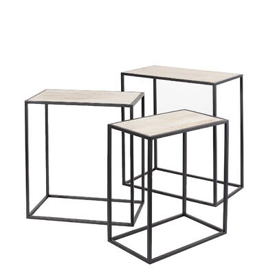 Komplet stolików Theo 3szt. 40/45/50 x 24/26/30 x 48/53/59 cm