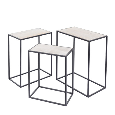Komplet stolików Theo 3szt. 40/45/50 x 24/26/30 x 48/53/59 cm