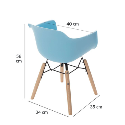 Baby chair Monte light blue  40x40x58cm