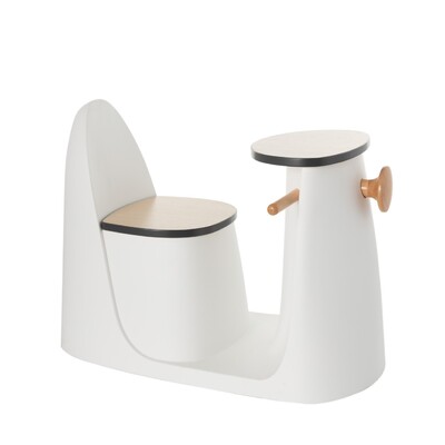 Stuhl mit Tisch 2in1 Vespo white 40x75x59cm