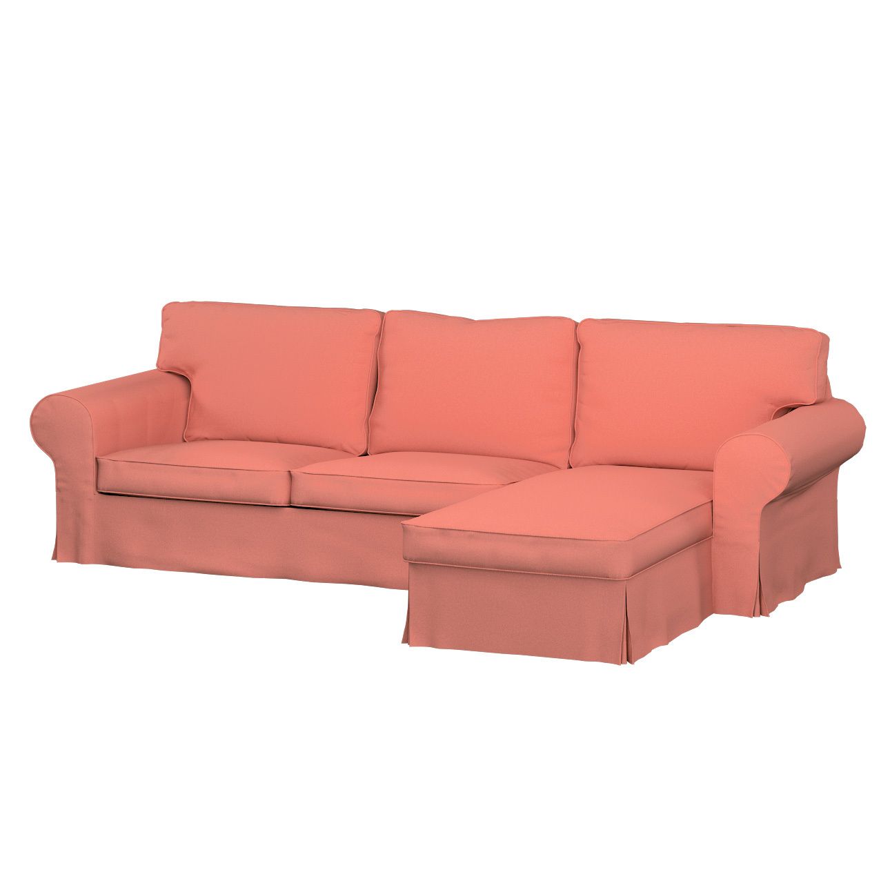 Dekoria Bezug für Ektorp 2-Sitzer Sofa mit Recamiere, Kollektion Living Loop, Koralle