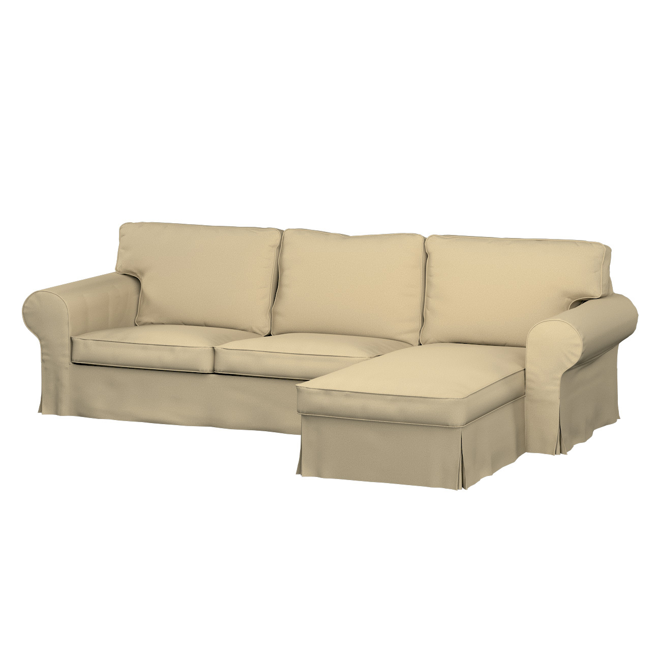 Dekoria Bezug für Ektorp 2-Sitzer Sofa mit Recamiere, Kollektion Living Loop, beige