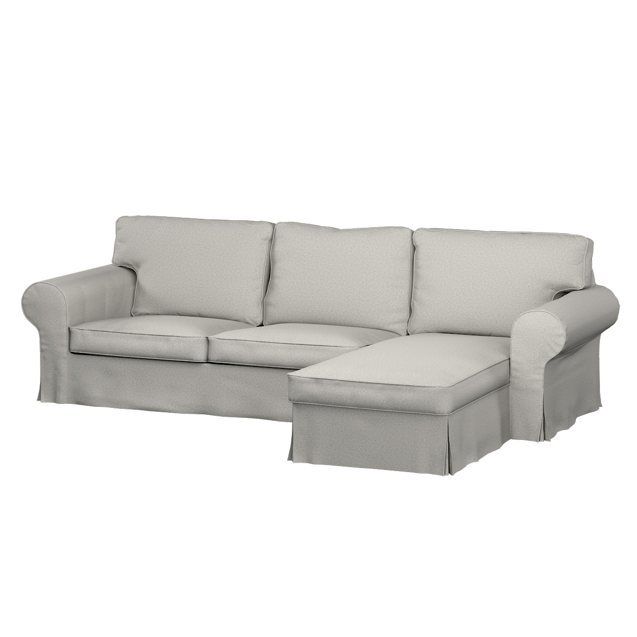 Dekoria Bezug für Ektorp 2-Sitzer Sofa mit Recamiere, Kollektion Living Loop, hellgrau