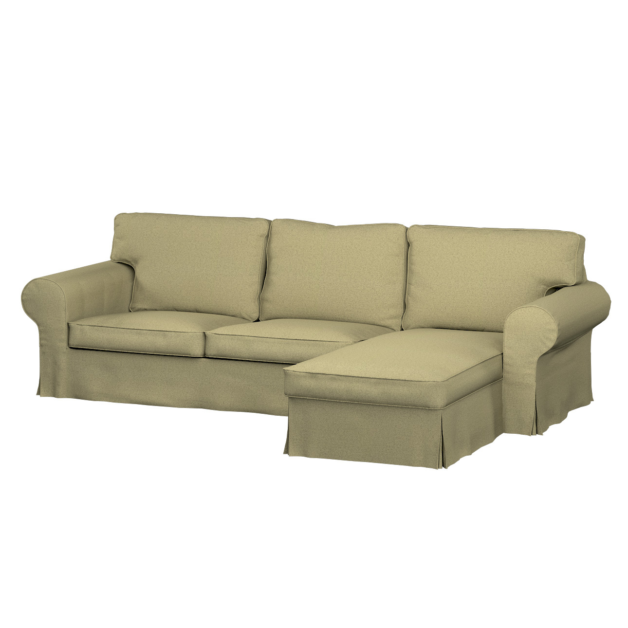 Dekoria Bezug für Ektorp 2-Sitzer Sofa mit Recamiere, Kollektion Living Loop, olivgrün