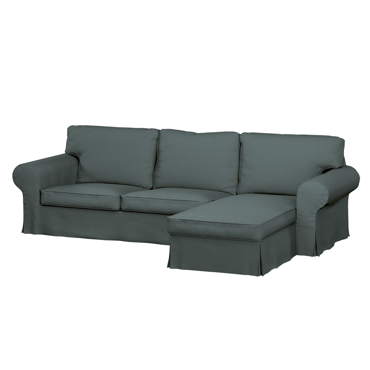 Dekoria Bezug für Ektorp 2-Sitzer Sofa mit Recamiere, Kollektion Living Loop, anthrazit