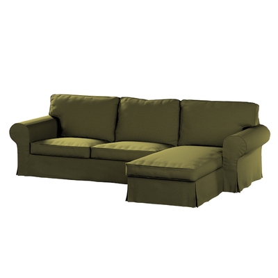 Ektorp 2 seater sofa with chaise longue cover olive green 161 26 Ektorp 2 seat sofa with chaise longue cover Dekoria