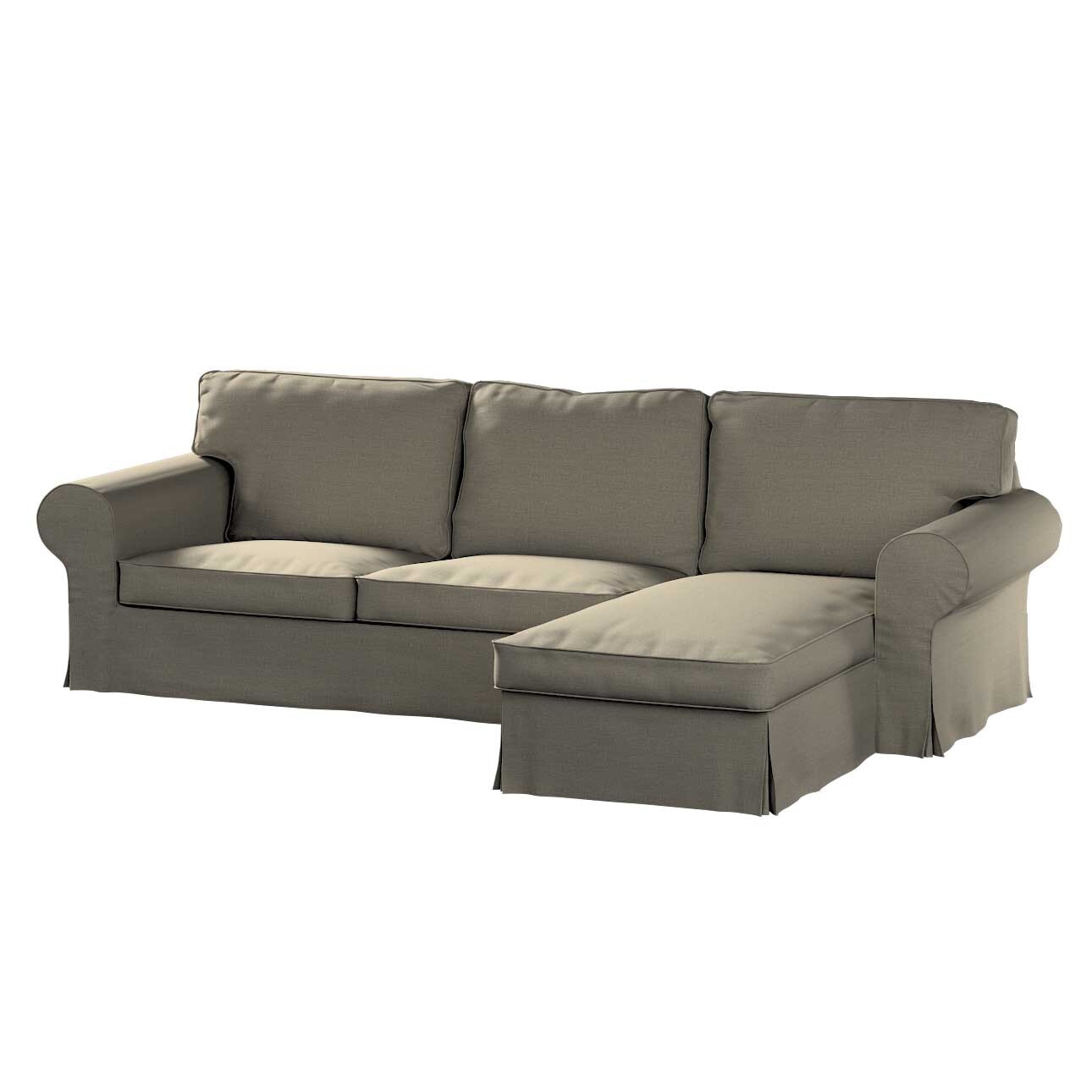 Bezug für Ektorp 2-Sitzer Sofa mit Recamiere, beige-grau, Ektorp 2-Sitzer S günstig online kaufen