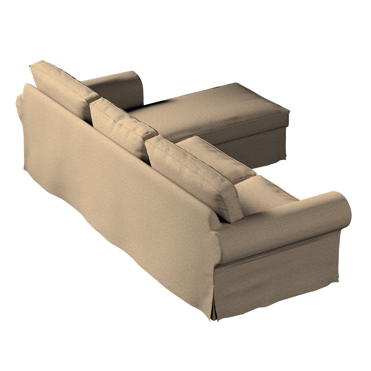 Bezug für Ektorp 2-Sitzer Sofa mit Recamiere, beige, Ektorp 2-Sitzer Sofabe günstig online kaufen