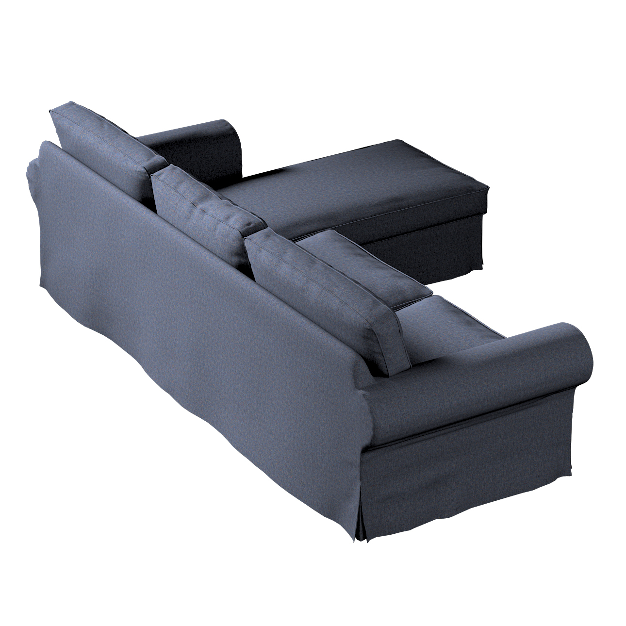 Bezug für Ektorp 2-Sitzer Sofa mit Recamiere, dunkelblau, Ektorp 2-Sitzer S günstig online kaufen