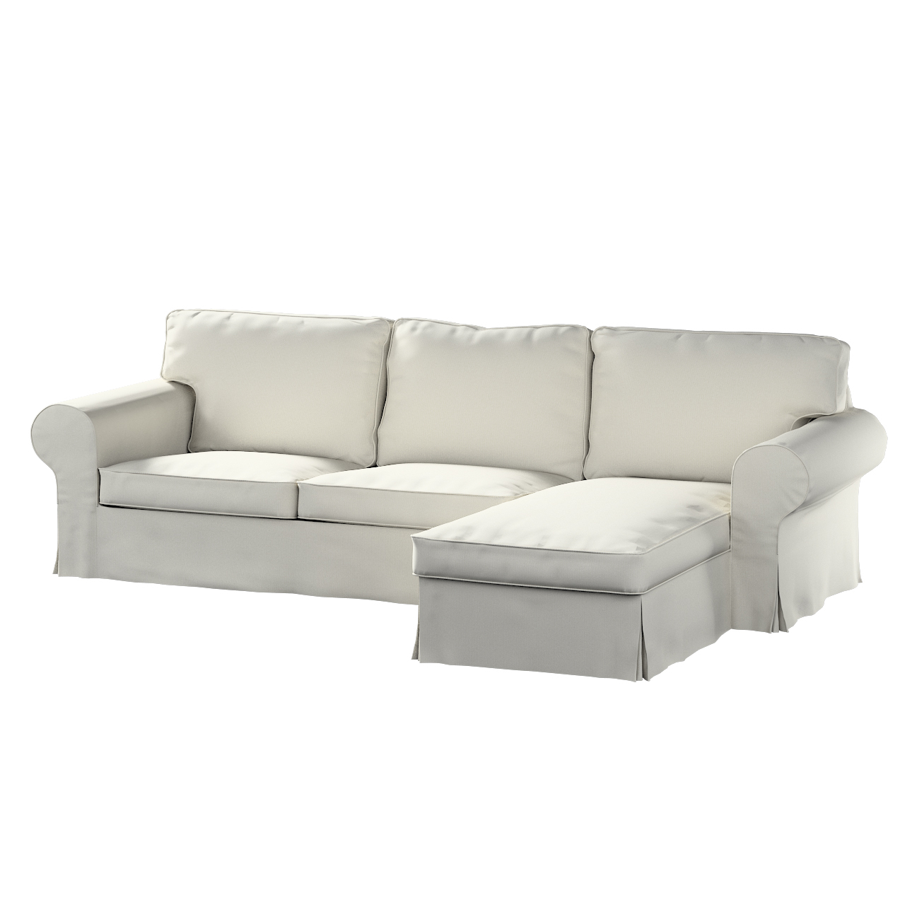 Bezug für Ektorp 2-Sitzer Sofa mit Recamiere, hellgrau, Ektorp 2-Sitzer Sof günstig online kaufen