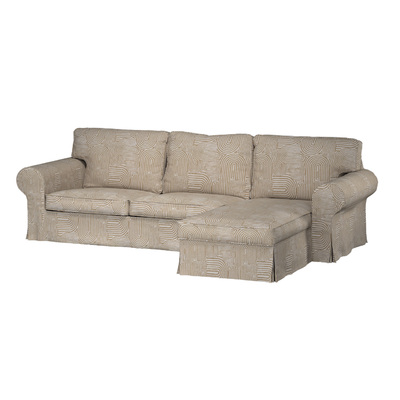 Ektorp 2-seater sofa with chaise longue cover, beige-ecru, 144-79