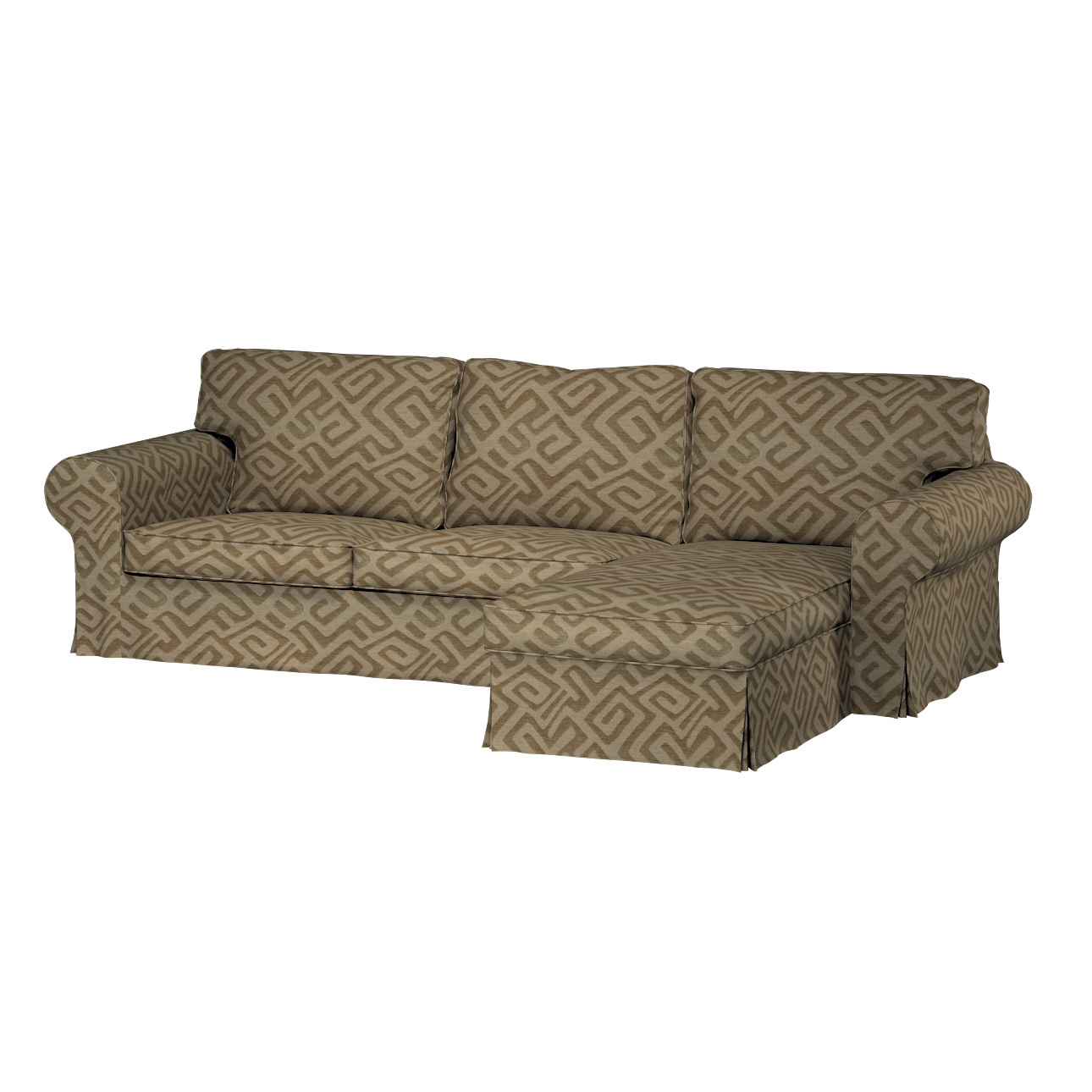 Bezug für Ektorp 2-Sitzer Sofa mit Recamiere, mocca, Ektorp 2-Sitzer Sofabe günstig online kaufen