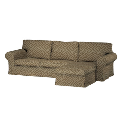 Ektorp 2-seater sofa with chaise longue cover, mocca, 144-80
