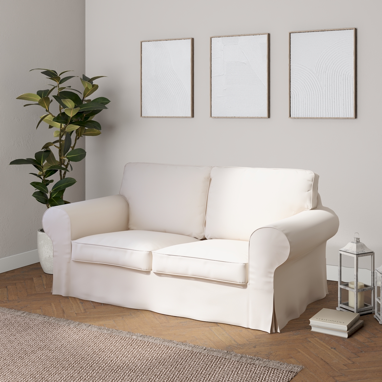 Bezug für Ektorp 2-Sitzer Schlafsofa NEUES Modell, naturweiß, Sofabezug für günstig online kaufen