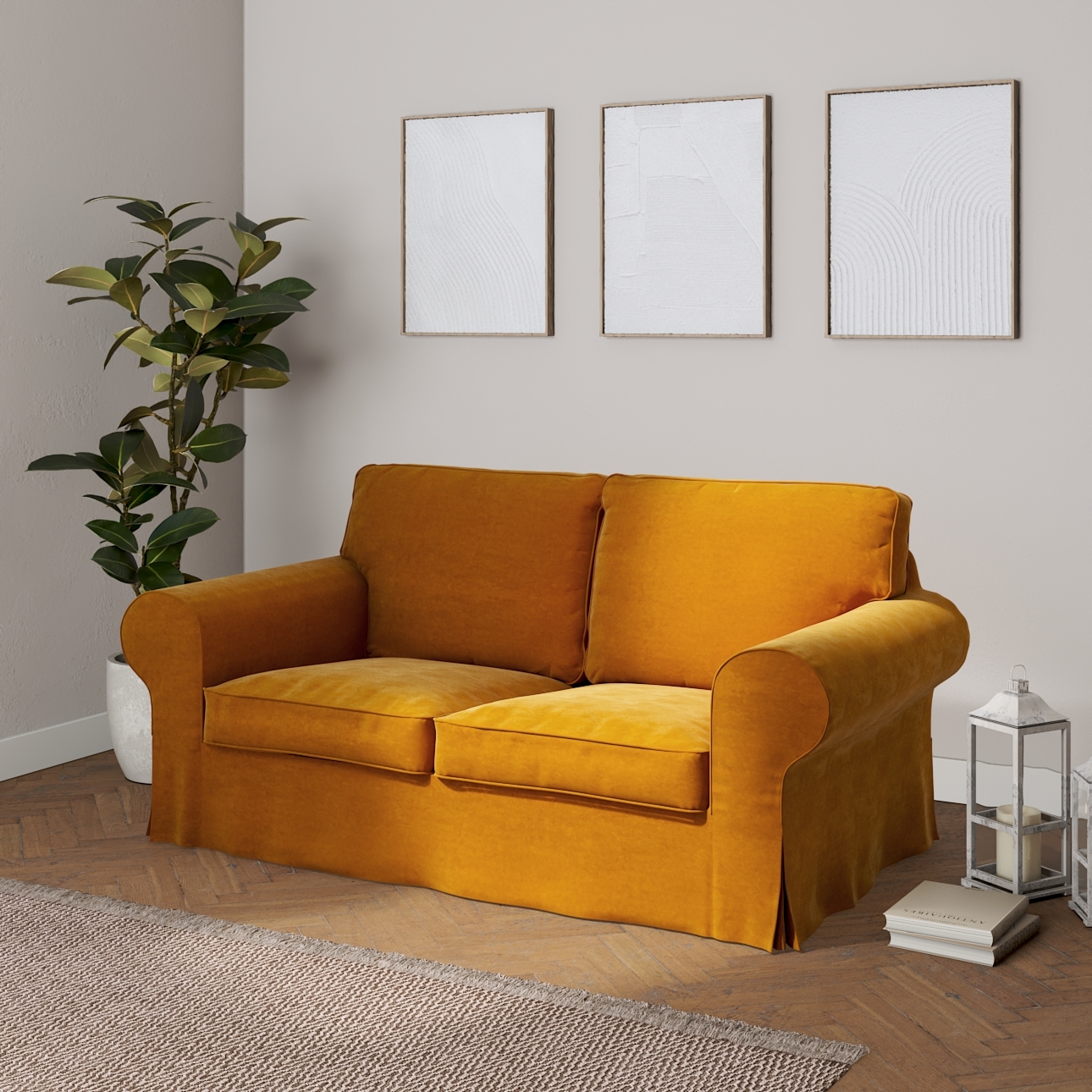 Bezug für Ektorp 2-Sitzer Schlafsofa NEUES Modell, honiggelb, Sofabezug für günstig online kaufen