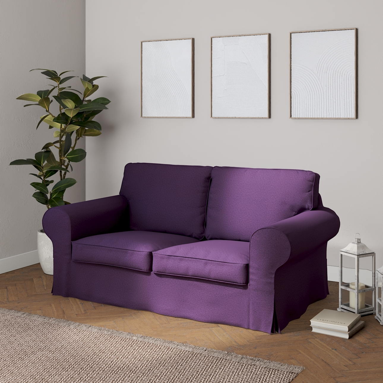 Bezug für Ektorp 2-Sitzer Schlafsofa NEUES Modell, violett, Sofabezug für günstig online kaufen