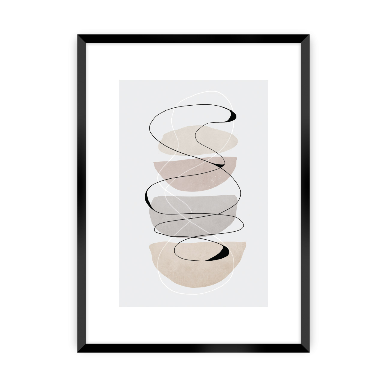 Poster Abstract Lines II, 30 x 40 cm , Ramka: Czarna günstig online kaufen