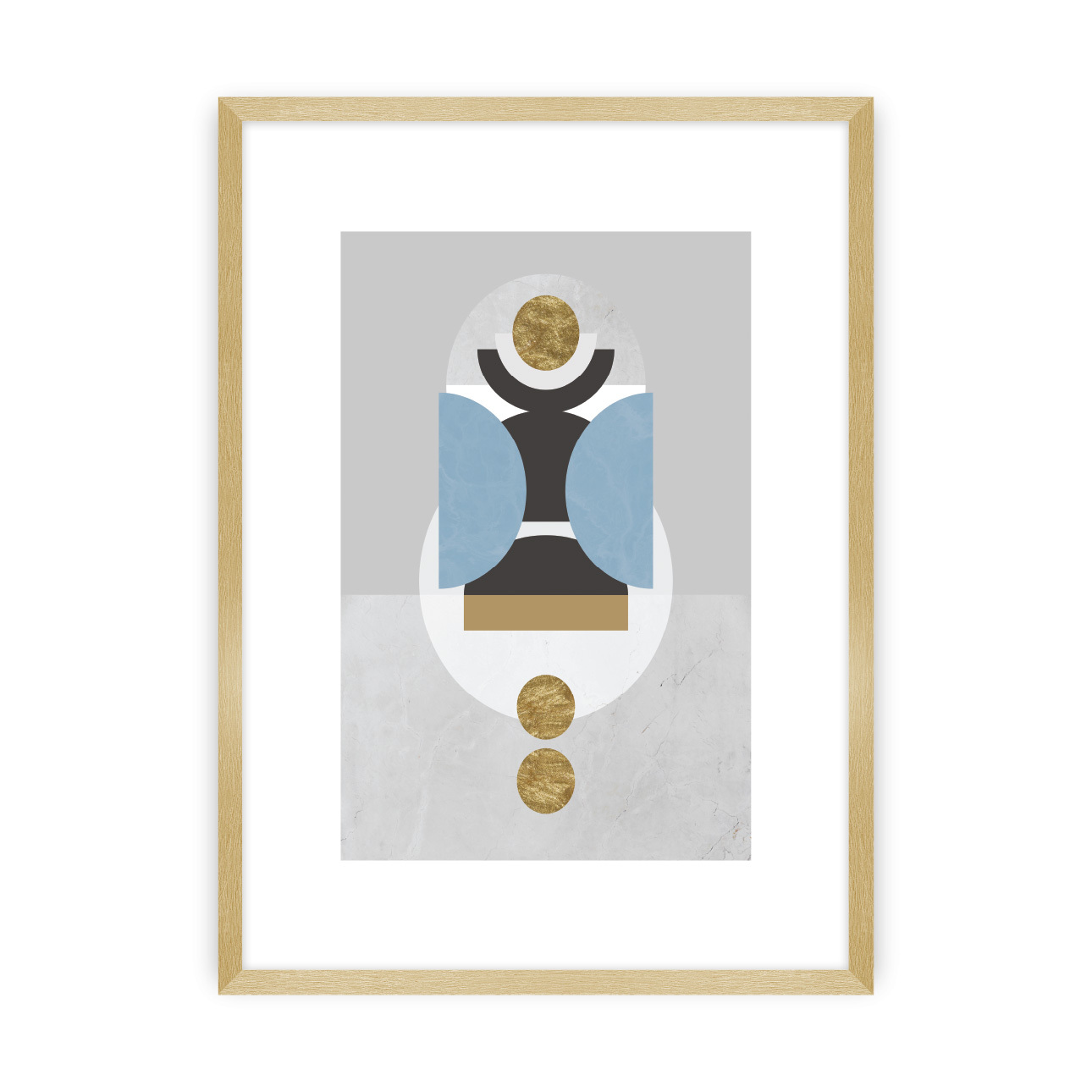 Poster Geometric Shapes I, 21 x 30 cm, Ramka: Złota günstig online kaufen