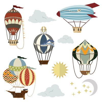 Sada samolepek Travel Balloons 110x70