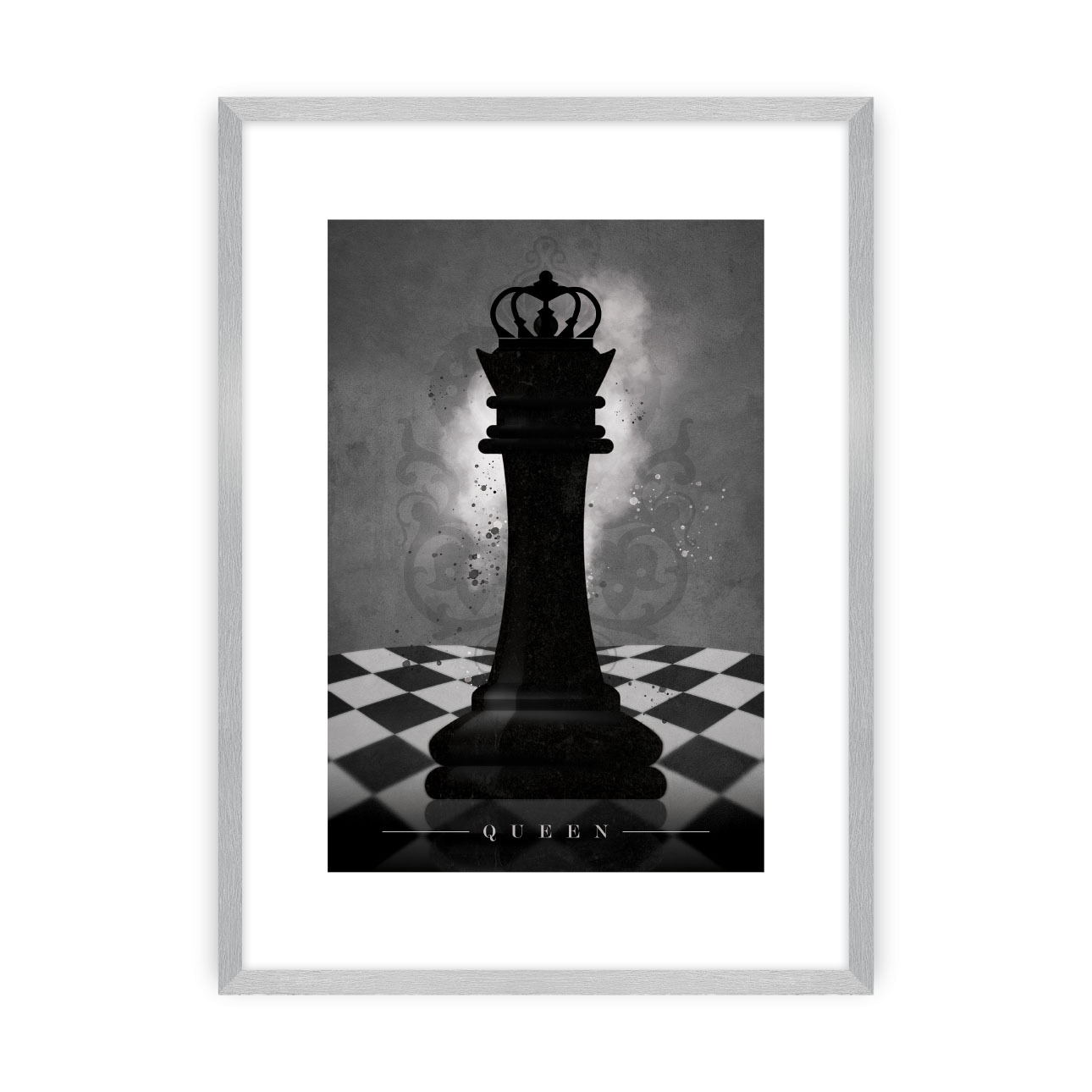 Dekoria Plakát Chess II, 40 x 50 cm, Ramka: Srebrna