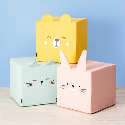 Puf kostka Rainbow Bear 40x40