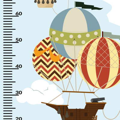 Naklejka miarka Travel Balloons 150x60 150x60