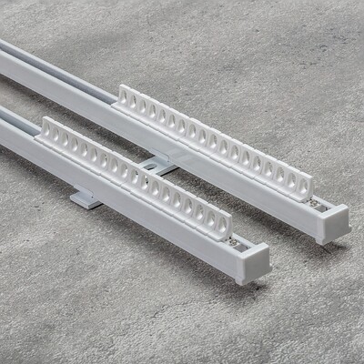 Dobbelt gardinskinne i aluminium 210cm hvid 9,5 x 210 cm