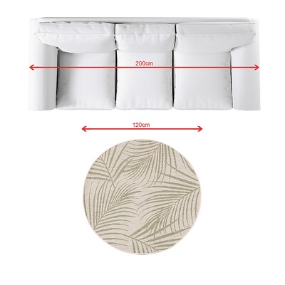 Rug Lineo beige/jungle green 120cm ⌀120 cm