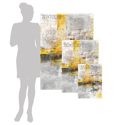 Yellow Abstarct canvas painting 35 x 50 cm