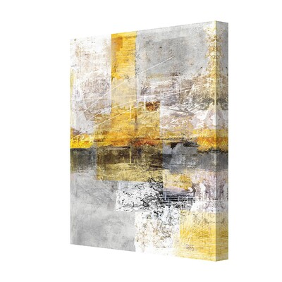 Yellow Abstarct canvas painting 35 x 50 cm