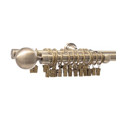 Double curtain rod Elegant antique brass 200cm 200 cm