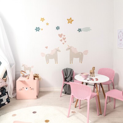 Sada samolepek Lovely Unicorn 105 x 100 cm