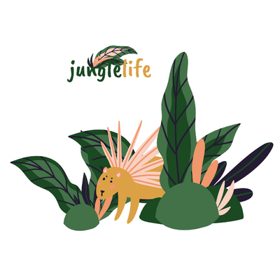 Sienų lipdukas Jungle Life porcupine 100 x 75 cm