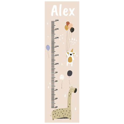 Personalizuotas lipdukas - ūgio matuoklis  Sleepy Head beige - įrašykite vardą