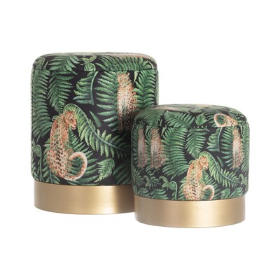 Set de pufuri Wild Cat gold 2 buc.  - Dekoria.ro