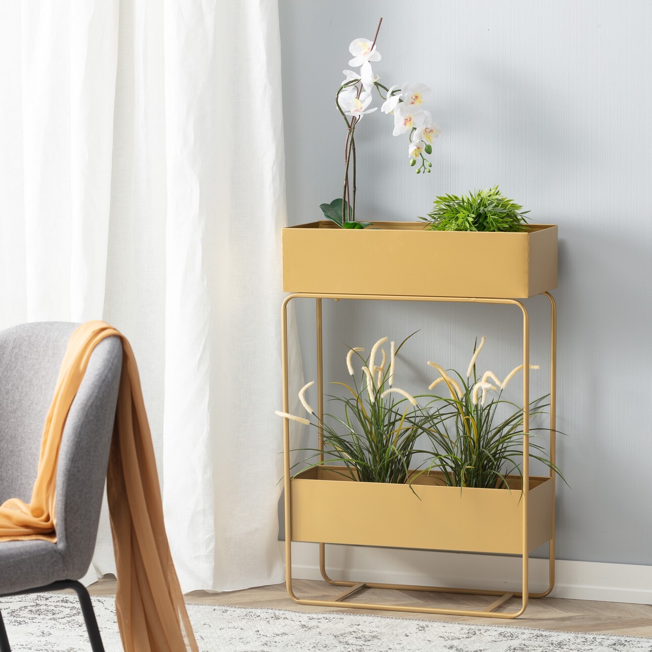 Kwietnik/barek Wiggo gold 61x25x91cm