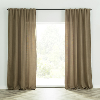 Zasłona BASIC na taśmie marszczącej 140x300cm jasne khaki 1 szt. 140 cm x 300 cm