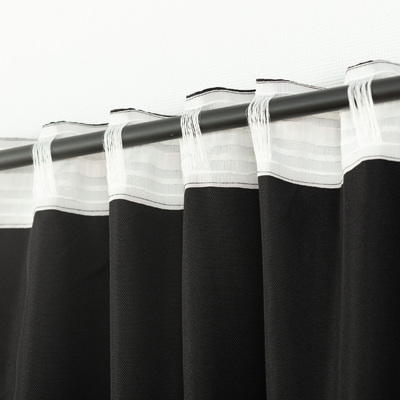 Kant-en-Klaar Gordijn BASIC met plooiband 140x300 cm Zwart 140 x 300 cm