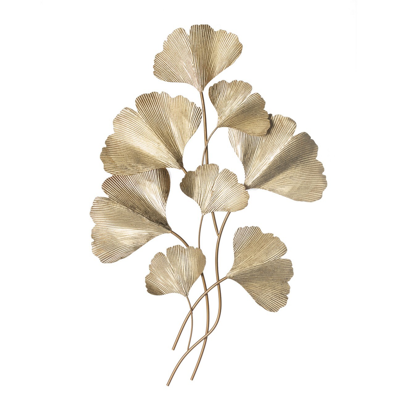 Levně Dekoria Dekorace na zeď Golden Ginko Leaves, 60 x 8 x 93 cm