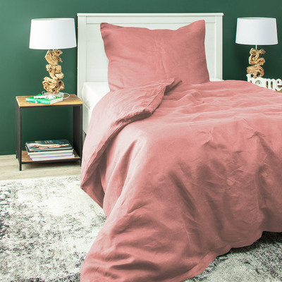 Súprava ľanových obliečok Linen 150 x 200 cm pink
