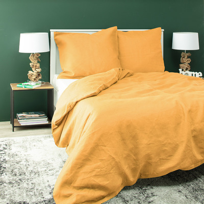 Súprava ľanových obliečok Linen 160 x 200 cm yellow