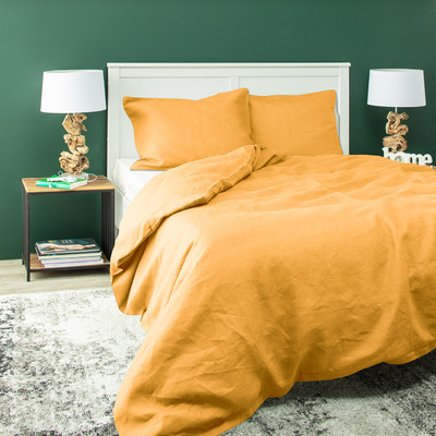 Súprava ľanových obliečok Linen 200 x 200 cm yellow