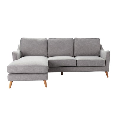 Sofa narożna Venuste linen grey 227 x 160/88 x 90 cm