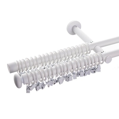 Double curtain rod Modern white matt 200cm 200 cm