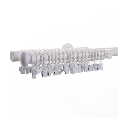 Double curtain rod Modern white matt 200cm 200 cm