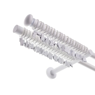 Double curtain rod Modern white matt 200cm 200 cm